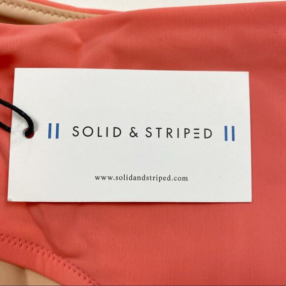 SOLID & STRIPED Grace Full Coverage Side Tie Coral Bikini Swim Bottom - Picture 4 of 9